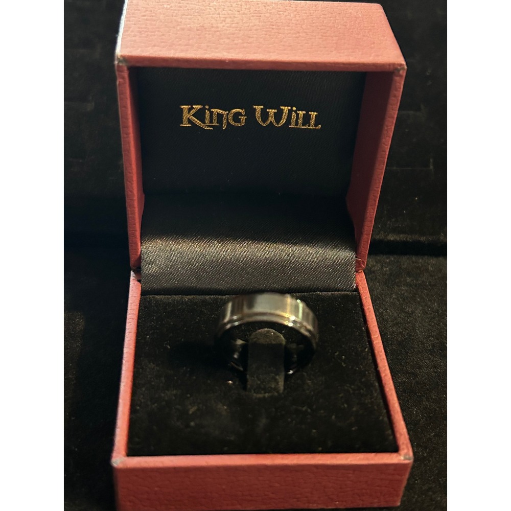King Will Black Band Ring Unisex Size 7 Minimalist Wedding Band